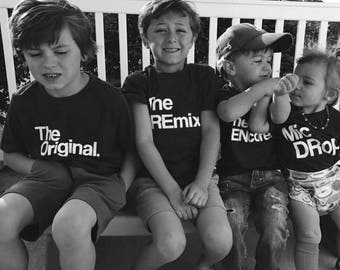 The Original The Remix® Kids T-Shirts | Gift for Twin Sisters | Kid Brother | Little Children | Baby Toddler | Play Time Outfit | Daycare