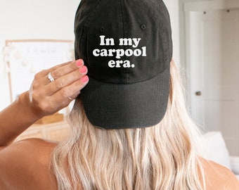 Dad Hat: In My Carpool Era, Funny Mom Caps, Embroidered, Eras, Baseball, White Thread