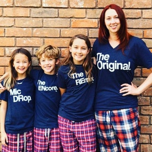 Family Pajama Set Tees Kids Clothing For Matching with Mom Toddler Dad Shirts Tops PJs Christmas gift The Original The Remix® image 2
