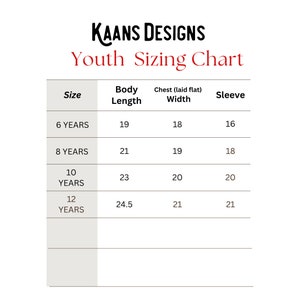 sizing chart for youth clothing sweaters