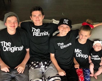 Matching Sibling Outfit Shirts: The Original, Remix, Encore - Family Cotton Tees