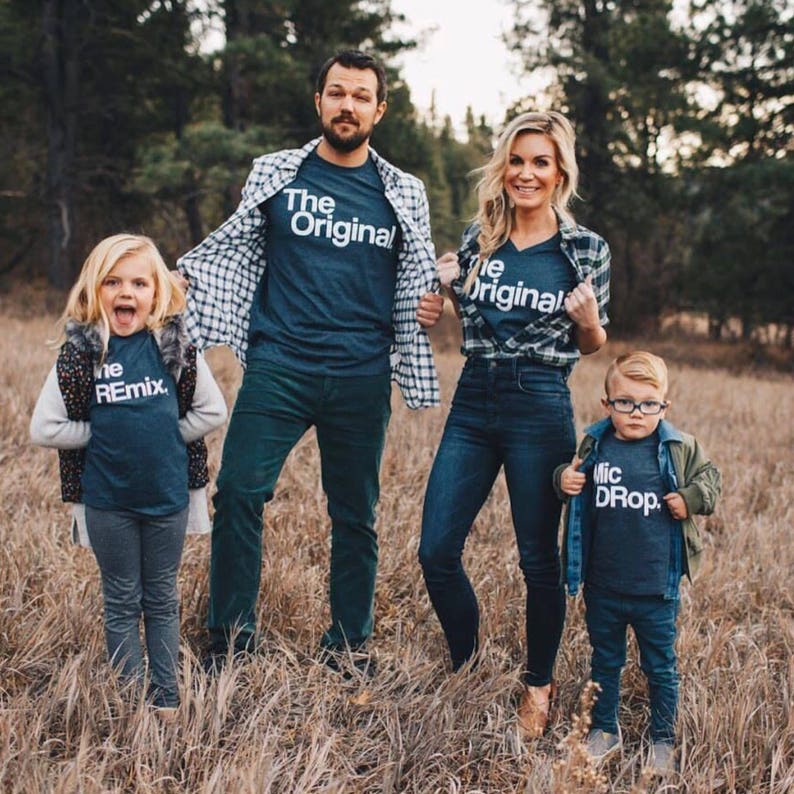 Gifts | Matching Family Shirts | The Original | The Remix | Travel | Tshirts for | Mommy and Me | Dad and Son | New Mom | Dad | Pregnancy 