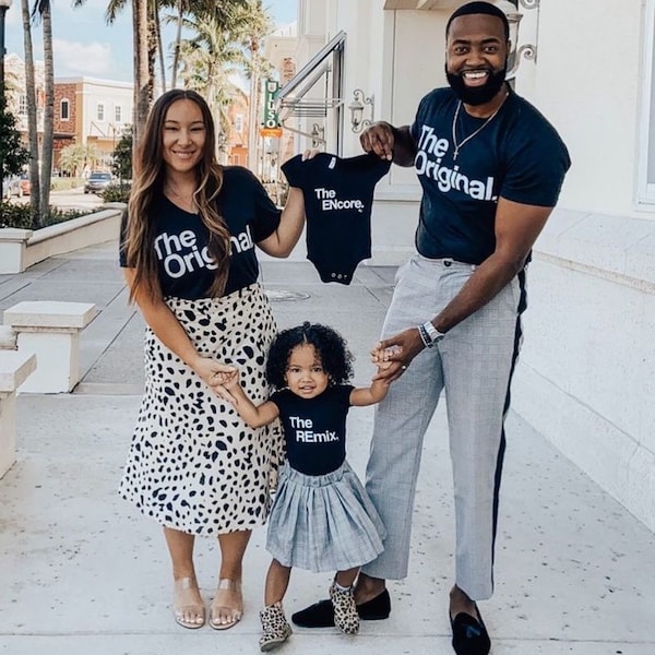 Mommy and Daddy Matching Shirts | Family of 3 Matching Outfits | Pregnancy Announcement Shirts | Mom and Dad Coordinating Tee | Cute Family