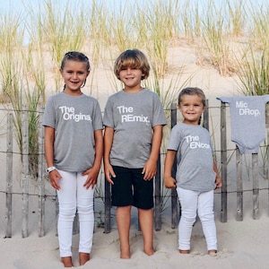 Kids Sibling Matching Set | The Remix Shirt | Brothers Outfit | Mic Drop | Baby Girl | Newborn Announcement | Toddler Clothing | Cute Tees