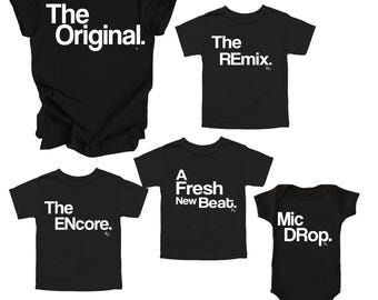Conjunto de camisetas a juego para el Día del Padre: Original, Remix y Encore