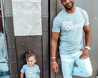 The Original The Remix® Mens Clothing | Dad Shirt | Classic Grey |  Family Set | Daddy | Little Man | Birthday Party | 2 Set | Gift for Men