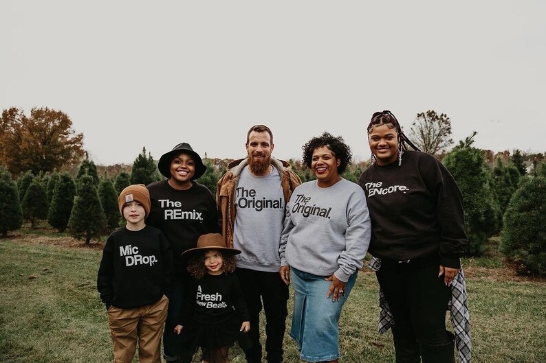 Matching Family Sweatshirts The Original The Remix Shirts Parent and Child Pullovers Reunion Coordinated Tees Group Outfits image 2