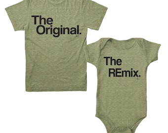 The Original | Set of 2 Shirts | Dad Tshirt | Olive Shirt | Son Father T-shirts | Matching Shirt Set | Remix Shirts | Family Tees | Fathers