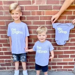 Matching Family Cotton T-Shirt Set: The Original, The Remix, The Encore