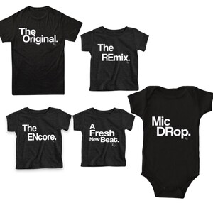 Son Child Dad Original Remix Set Clothing Match Mini Me Shirts Custom Tops and Tees For Gift Birthday Unisex image 4