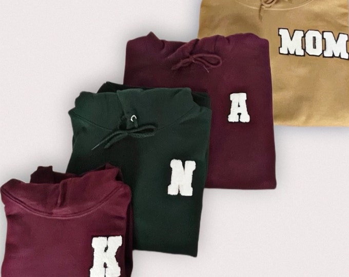 Custom Letter Patch Hoodie: Matching Family Outfits