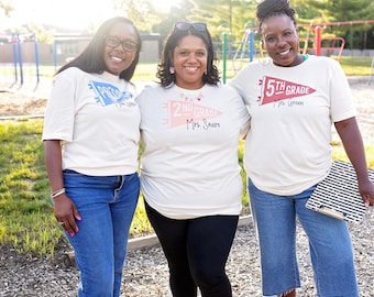 Custom Teacher Grade Flag Tee: Back to School Graphic Shirt