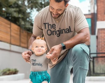 Matching Father Son Olive Shirts: The Original, The Remix Set