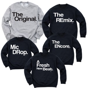 Matching Family Sweatshirts The Original The Remix Shirts Parent and Child Pullovers Reunion Coordinated Tees Group Outfits image 1
