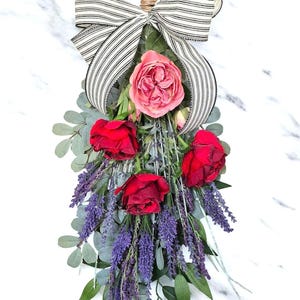 Summer Swag Wreath Peony Wreath with Lavender Farmhouse Door Decor