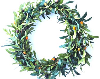 Olive Branch Wreath, Greenery Wreath, Farmhouse Door Decor
