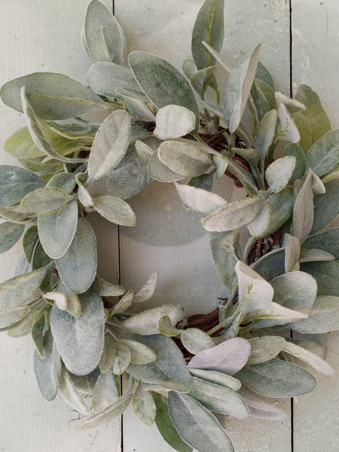 Lambs Ear Summer Wreath for Front Door Mini Wreath Spring Wreath Door ...