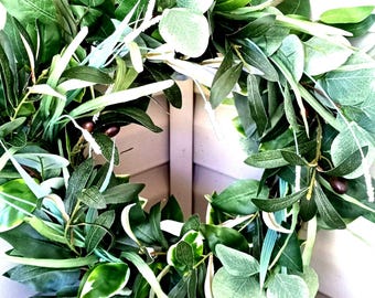 Greenery Wreath, Eucalyptus Wreaths, Year Round Wall Decor, All Season Home Decor