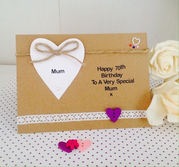 Luxury Hand-Made 70th Birthday Card-Can Be Personalised-Any Relative//Friend