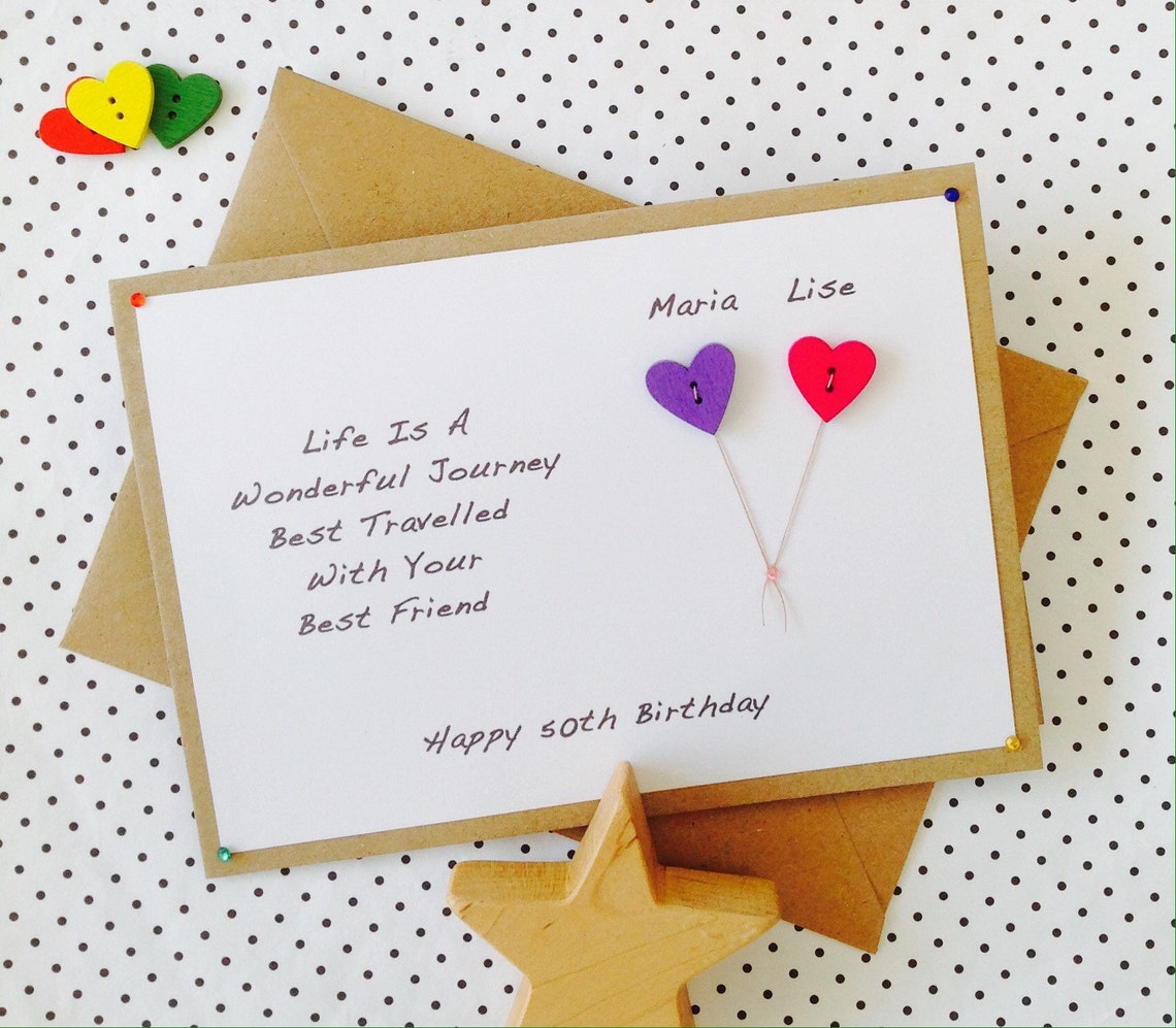 Personalised Handmade Friendship Quote Birthday Card | Etsy