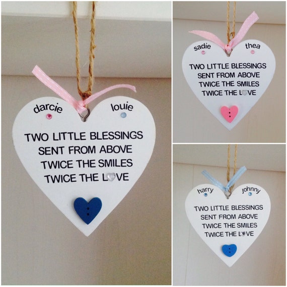 Personalised Baby Twin Quote Gift Plaque Personalised Twin Etsy