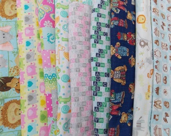 Animal Nursery Fabric: 100% Cotton Baby Fabric - Sold by the Yard