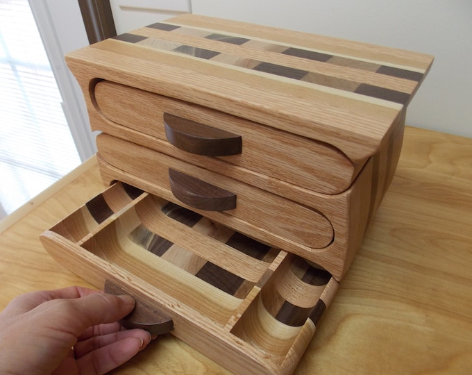 Jewelry Box Large Handmade Oak Wood Jewelry Box Oak Cherry Etsy