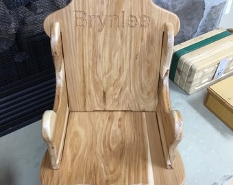 Child's Rocking Chair-HICKORY Puzzle Rocker-Custom Made Furniture for nursey, baby shower, first birthday gift for boys or girls