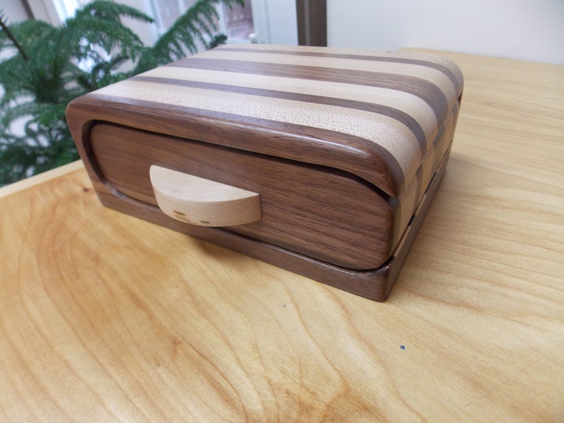 Jewelry Box Small Handmade Walnut Wood Jewelry Box Walnut Etsy