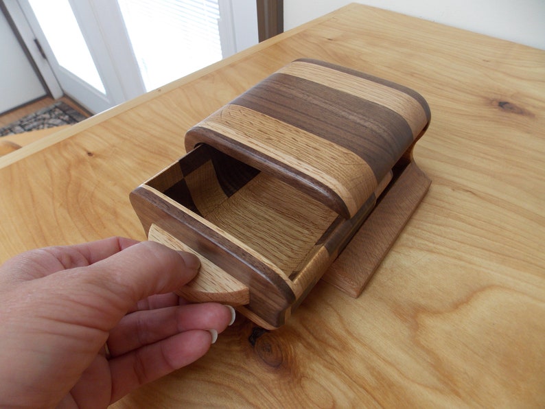 Jewelry Box Handmade Small Walnut Inlay Jewelry Box Walnut Etsy