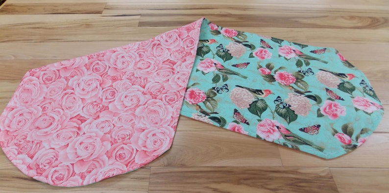Birds Table Runner Flowers Reversible Table Runner Reversible Spring Table Runner Butterfly Table Runner Summer Table Runner
