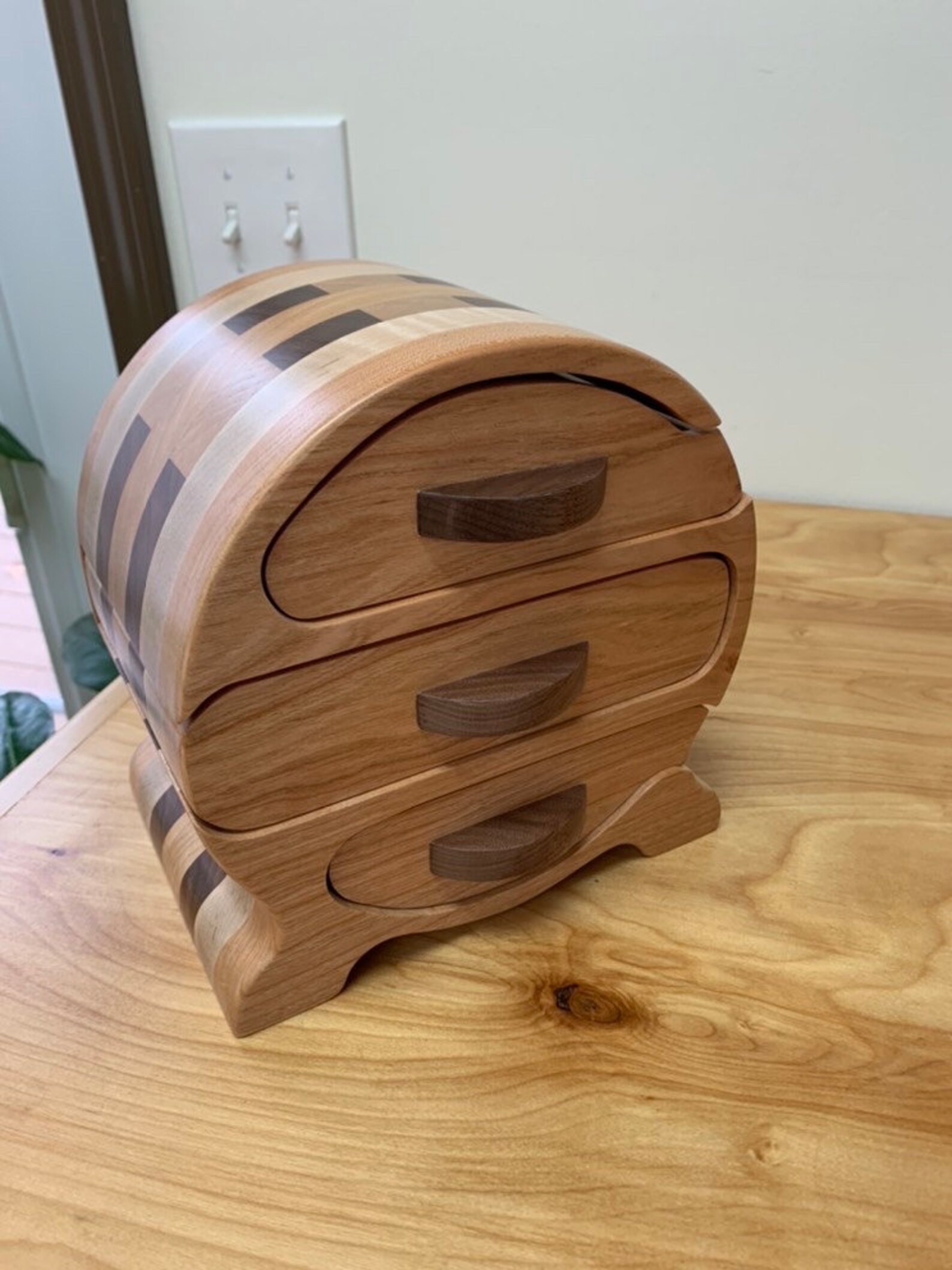 Large Handmade Cherry Wood Jewelry Box Cherry Walnut and Etsy