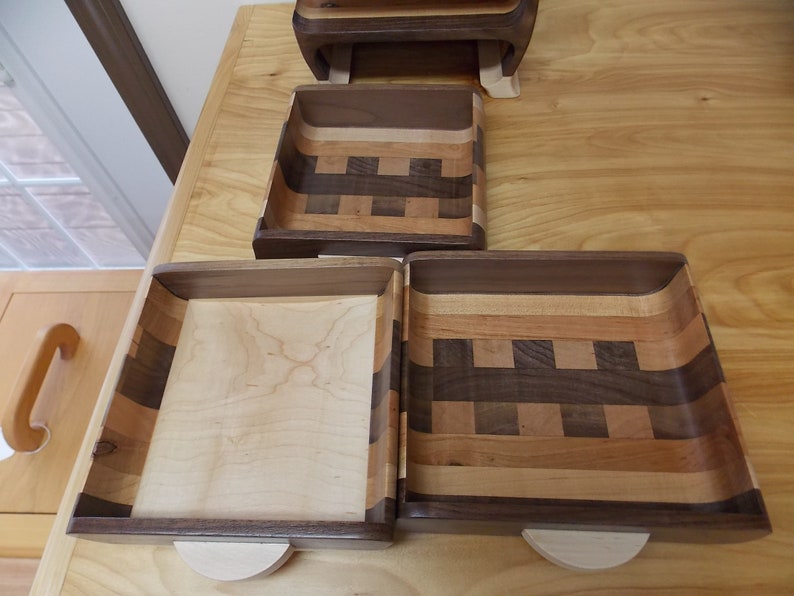 Women/'s Jewelry Box Men/'s Jewelry Box Maple and Cherry Bandsaw Jewelry Box Large Handmade Walnut Wood Jewelry Box Key Box Walnut