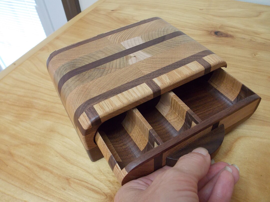 Jewelry Box Small Oak Wood Jewelry Box Oak Walnut and Maple Etsy
