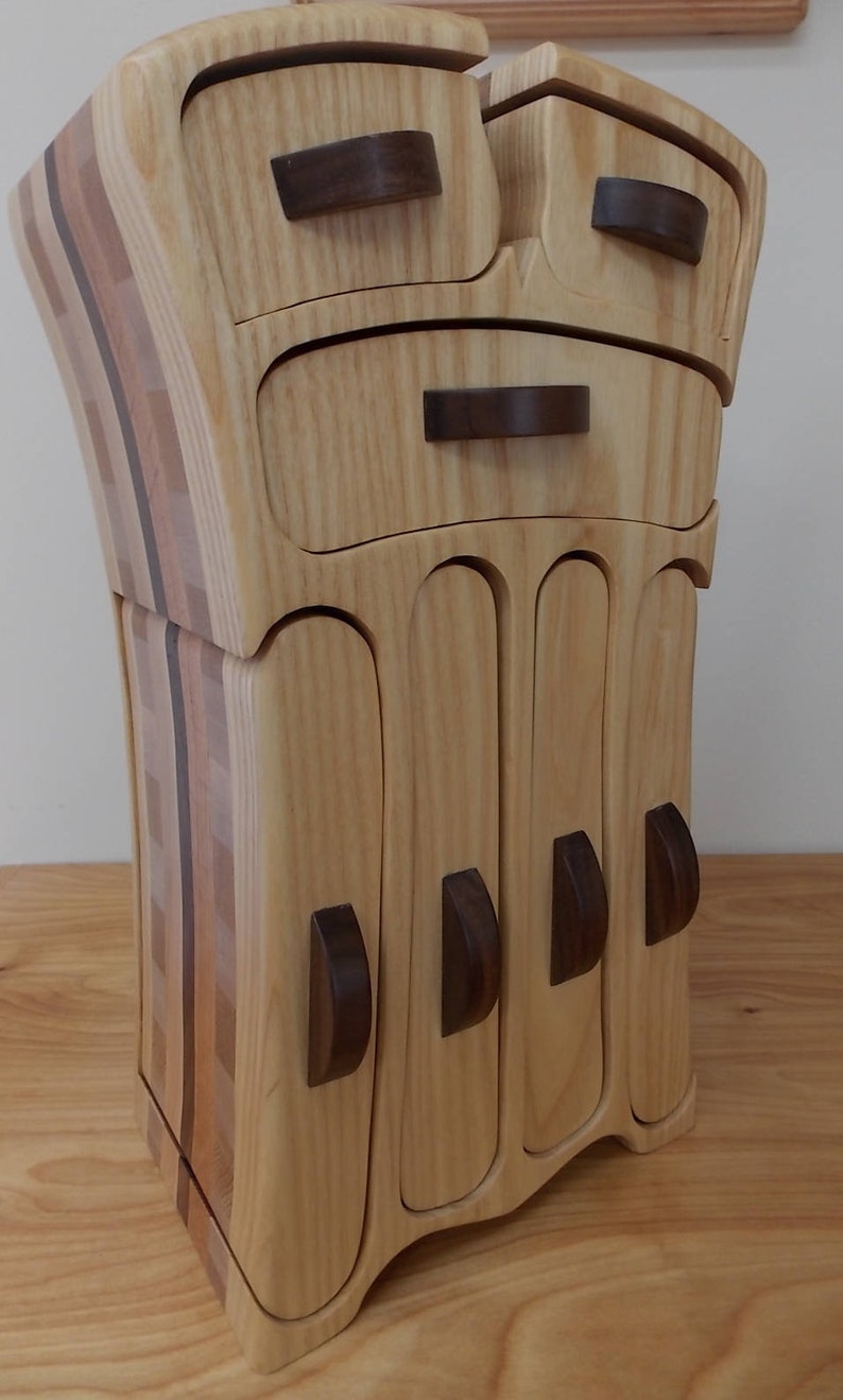 Large Handmade Ash Jewelry Box Ash Maple Walnut And Oak Jewelry Box Bandsaw Box For Rings Necklace And Bracelets
