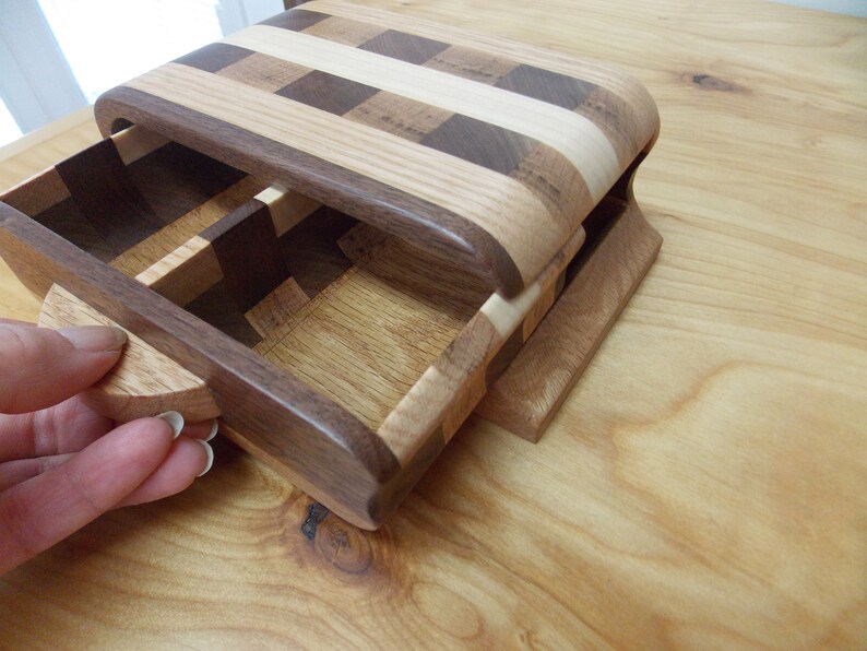 Jewelry Box Small Handmade Walnut Wood Jewelry Box Walnut Etsy