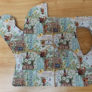 Placemats, Reversible Handmade Watering Can Shaped ~ I&#39;m In the Garden Placemats, Birds, Butterflies, and Flower Placemats - Set of 4