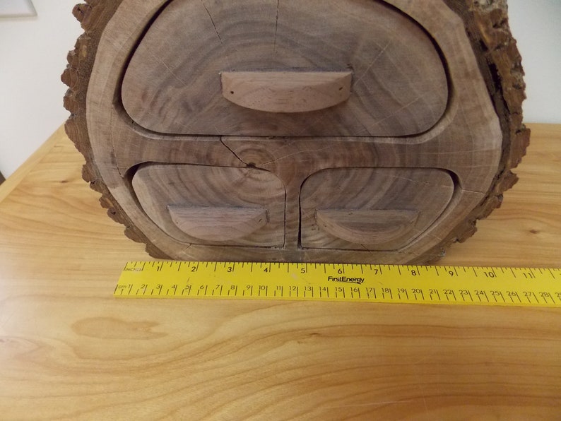 Jewelry Box Large Handmade Walnut Rustic Log Jewelry Box Etsy