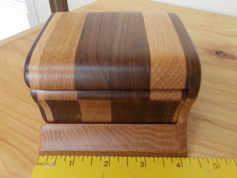 Jewelry Box Handmade Small Walnut Inlay Jewelry Box Walnut Etsy