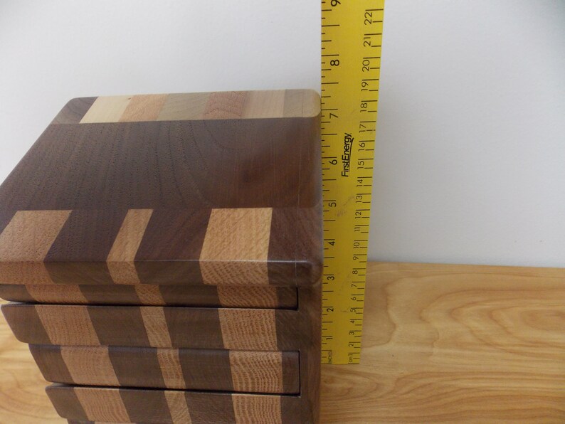 Large Handmade Walnut Wood Jewelry Box Walnut and Oak Bandsaw Jewelry Box Jewelry Box Women/'s Jewelry Box Men/'s Walnut Jewelry Box