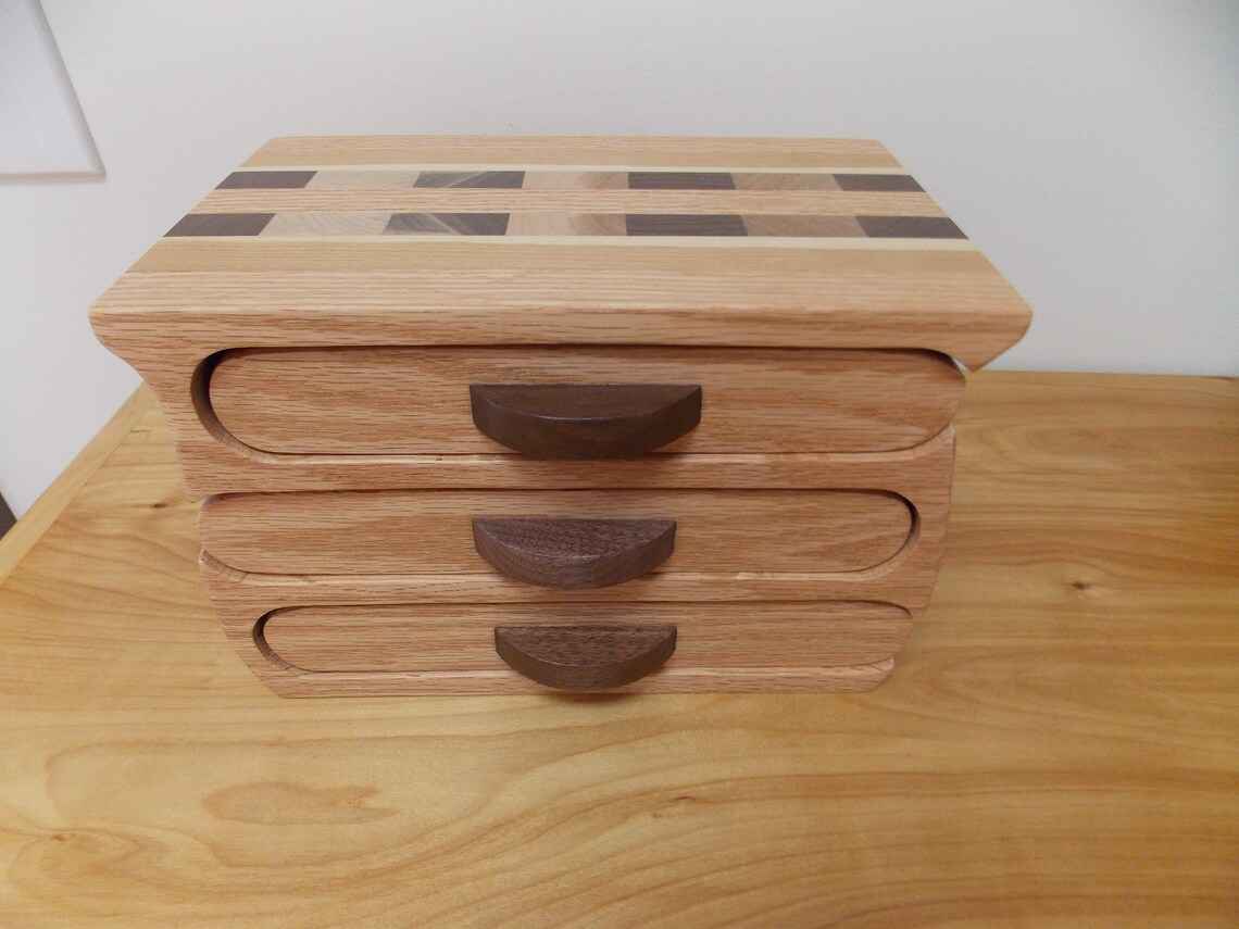 Jewelry Box Large Handmade Oak Wood Jewelry Box Oak Cherry Etsy