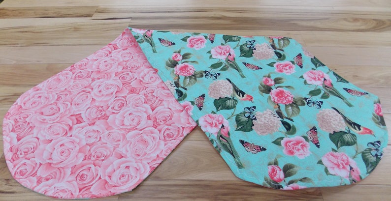 Birds Table Runner Flowers Reversible Table Runner Reversible Spring Table Runner Butterfly Table Runner Summer Table Runner
