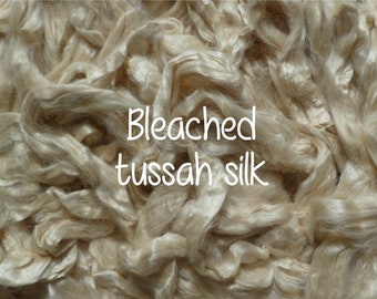 Tussah silk fibre mixed bag or seperate colours - silk roving -wet felting silk fibres -needle felting silk fibres - silk fibre for spinning