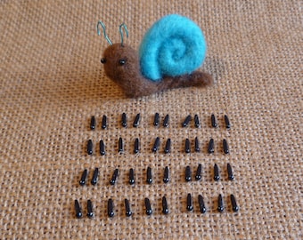 Toy Eyes mini black 1.5mm - 2mm miniature  Animal, Doll, Needle Felting Craft