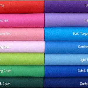 Wool felt sheets 9”x12” Top quality - PICK ANY COLORS 63 - wool felt blend - 7 New colours! wool blend felt - needle felting - craft felt