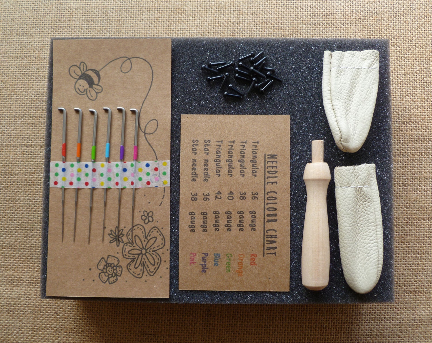 Needle felting - needle felting kit - Felting needles, foam pad, fing…