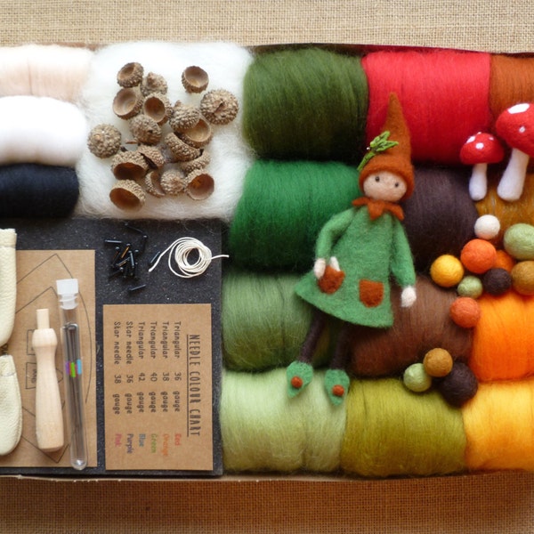 Needle felting kit -  3 TUTORIALS!! - needle felting kit tutorial - fall felting kit - Autumn felting kit - felting needles - felted balls