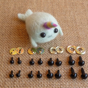 Toy safety eyes High quality multi use - black eyes 5mm, 6mm, 7mm, 8mm or mixed - doll eyes - plastic animal eyes - kawaii - needle felting