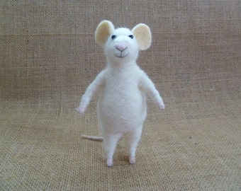 Mouse needle felting kit - Monty mouse with or without clothes and balloons - wool felted mouse kit - wool felting needles