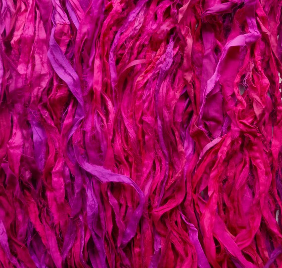 Sari Silk Ribbon - Petals - Silk Ribbon - Recycled Sari Silk